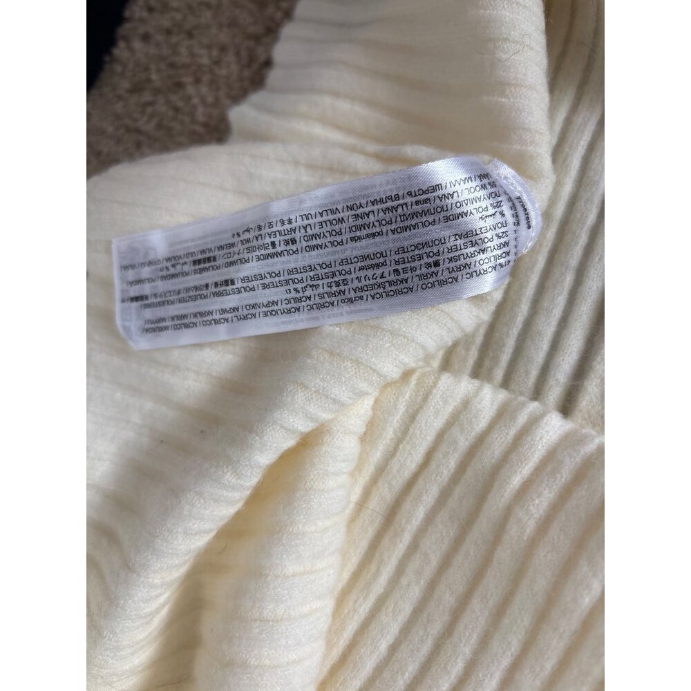 MNG White Ribbed Knit Midi Skirt, never worn, Size L - Picture 5 of 5